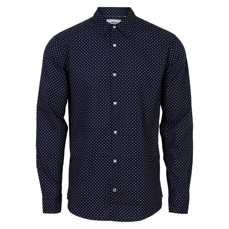 Herreskjorte i Navy Blazer med mønster - Tilbud!