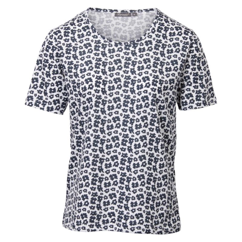 Marinello Dame T-Shirt i Navy med Smart Print