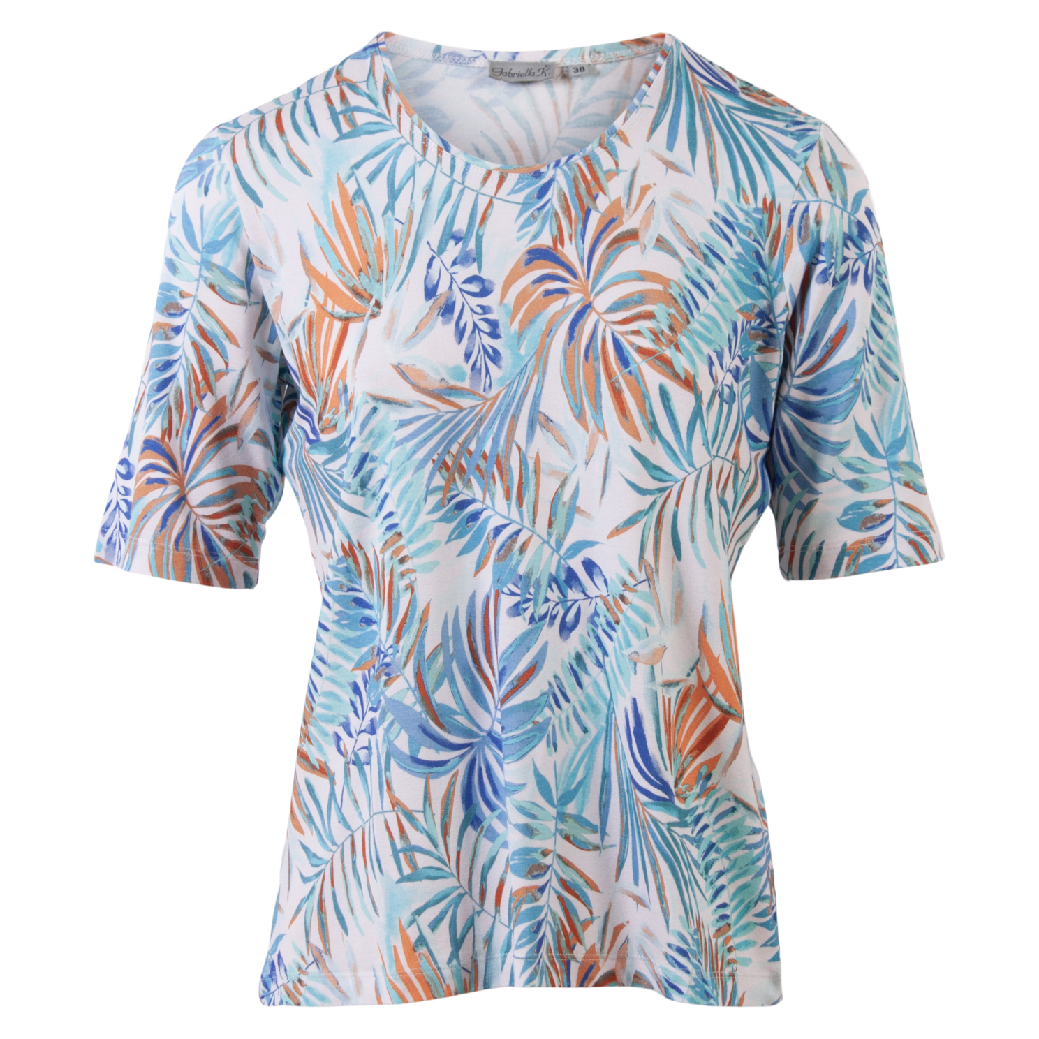 Gabriella K. Dame Bluse med Print - Blå 50