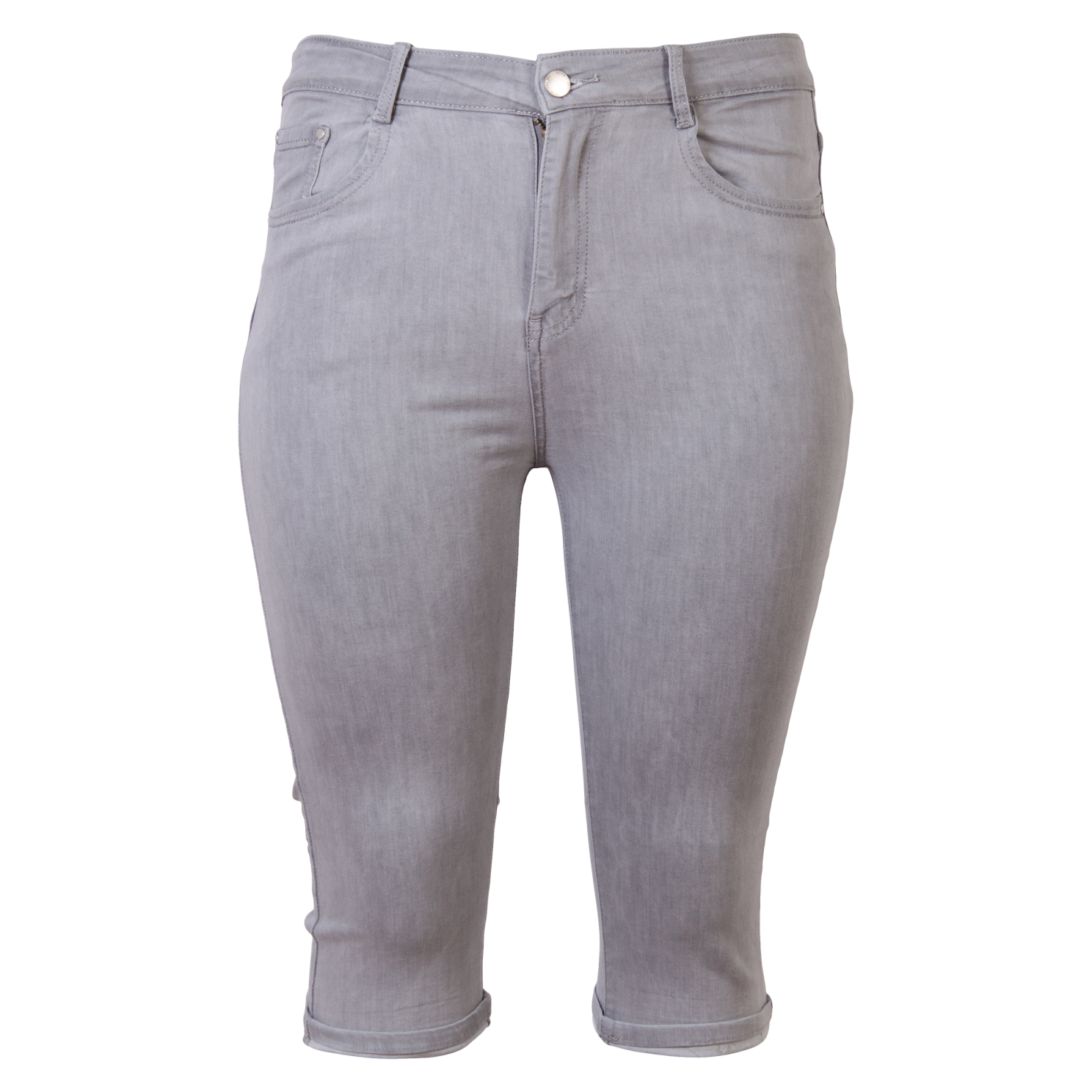 Dame Capri Knickers i Grå fra BS Jeans - Plus Size