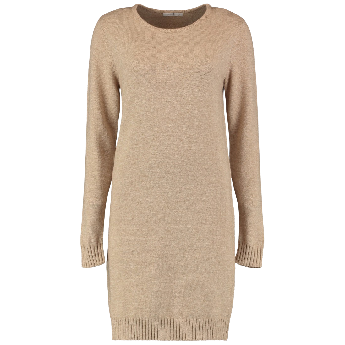 Flot strikket damekjole i beige marl fra Hailys