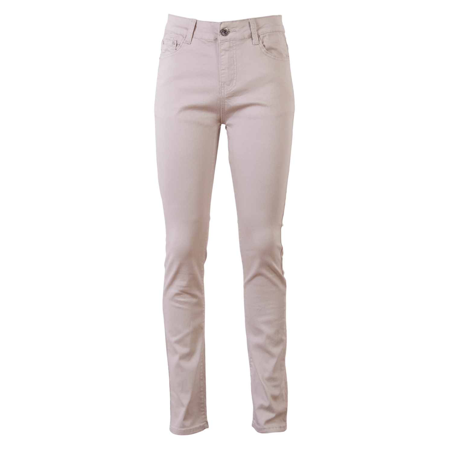Dame Jeans i Beige - Tætsiddende og Elastiske