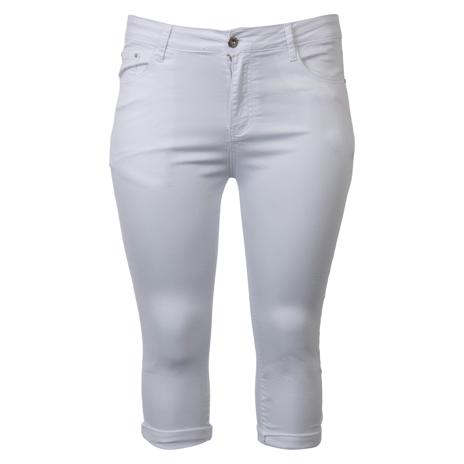 Dame Capri Knickers i Hvid - Komfortabel Plus Size