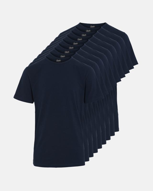 9-pak navy T-shirts i økologisk bomuld fra Claudio