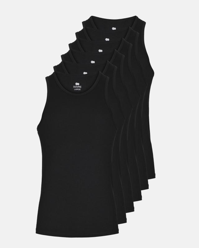 6-pak tanktops i bambusviskose - Sort fra Dovre