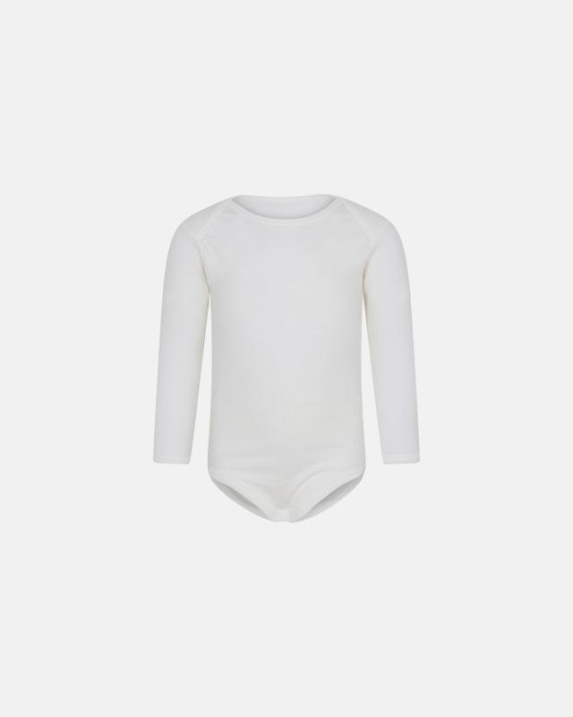 Langærmet Body i Uld og Bomuld | Off White - Smårollinger