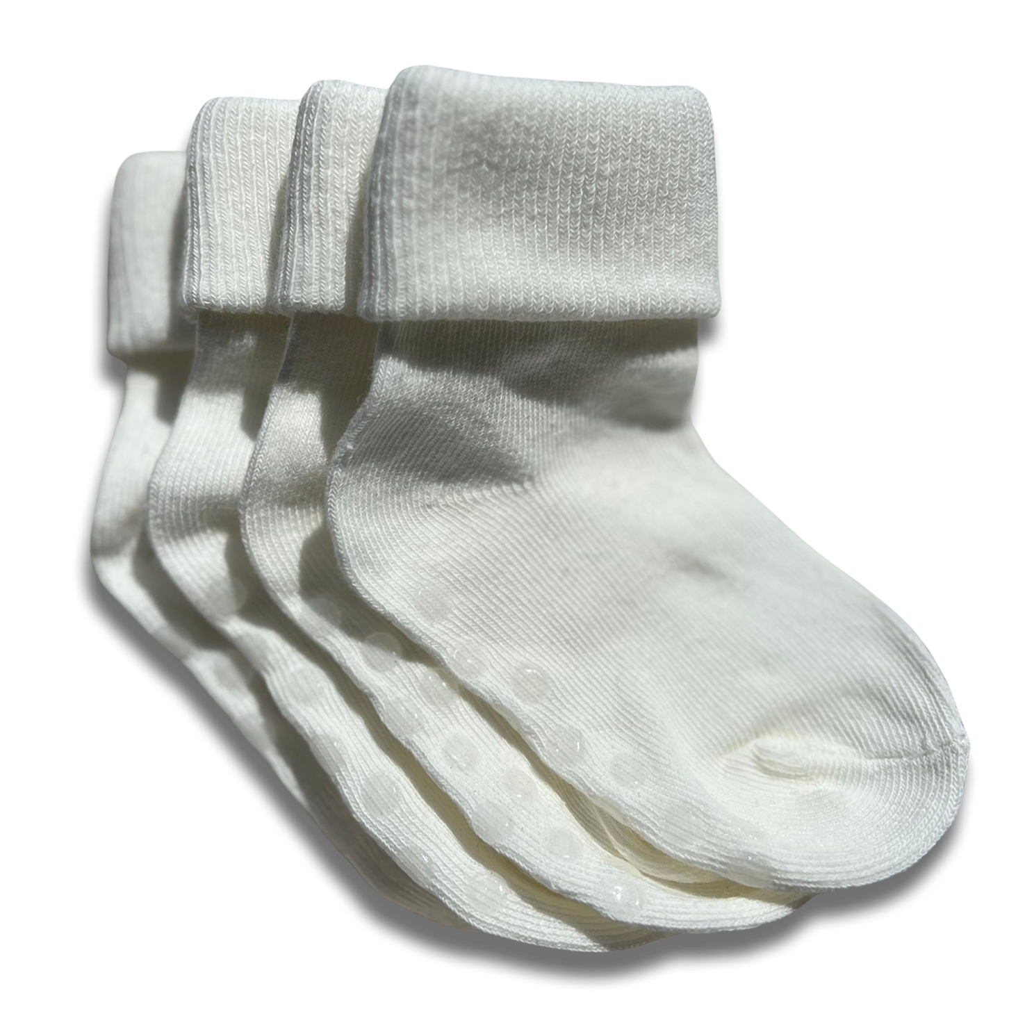 Ange Børne Strømper M. Skridsikker - Offwhite 2-pak