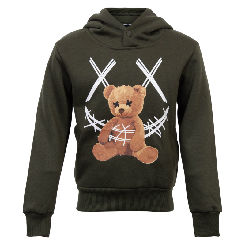 Drenge Hættetrøje med Sejt Print - Army Design