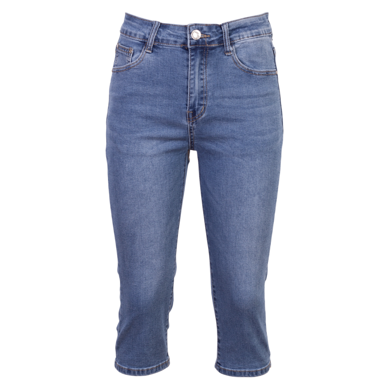 Dame Capri Denim Knickers med Stretch - Fantastisk Tilbud!