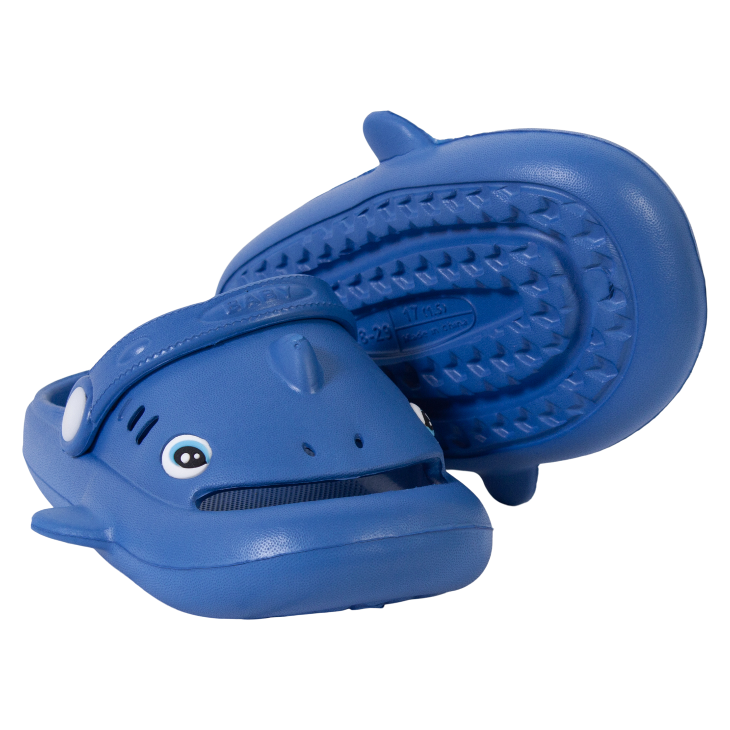 Børne Clogs med Hajmotiv - Blå Sandaler til Leg