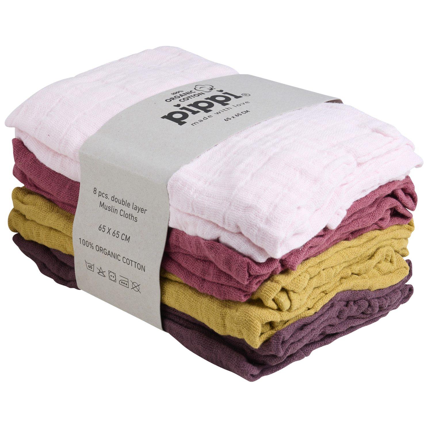 Baby Stofble I økologisk Bomuld   Chalk Pink   65x65 fra Pippi