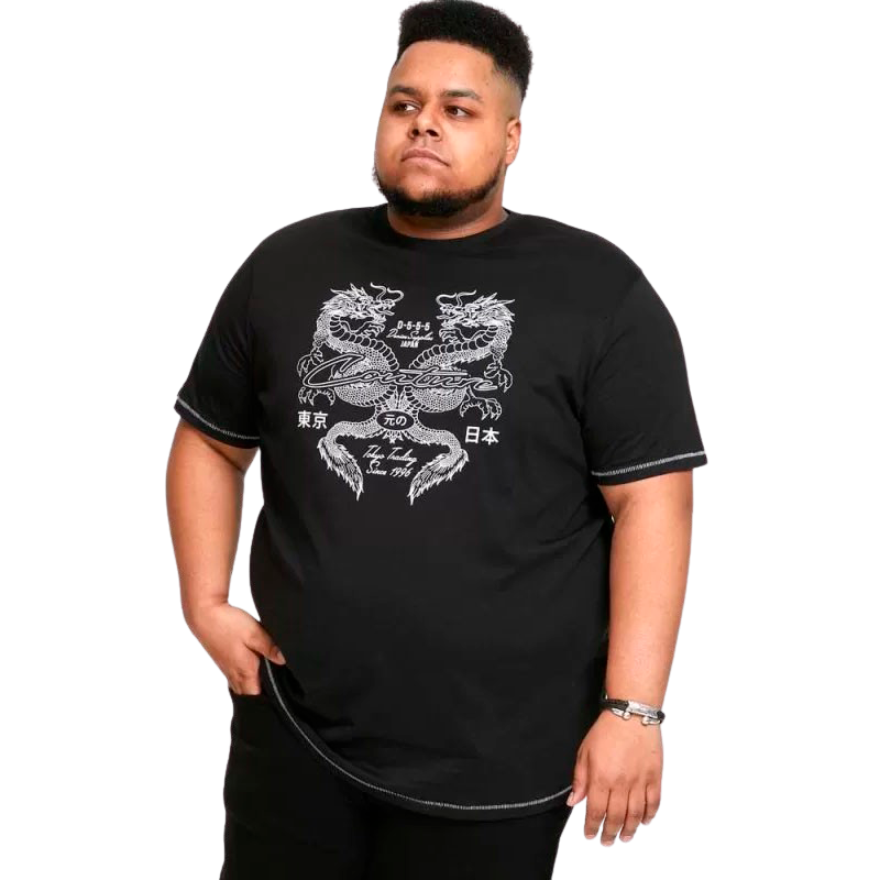 D555 Elijah Herre T-shirt i Sort med Print