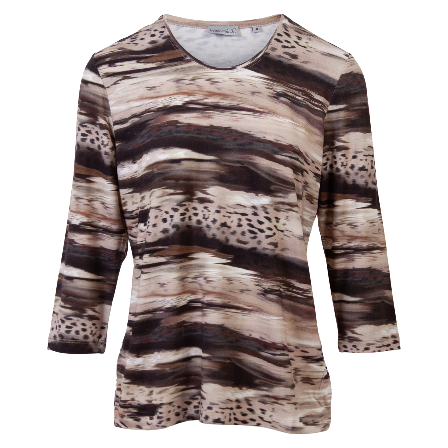 Gabriella K. Dame Kortærmet Bluse i Taupe - Fantastisk Udsalg!