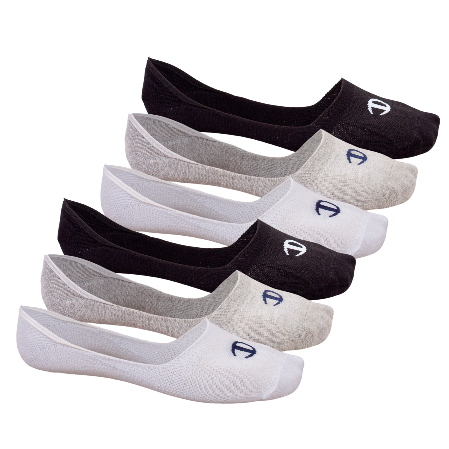 Unisex Sneakers Strømper 6-pak i Hvid, Grå og Sort