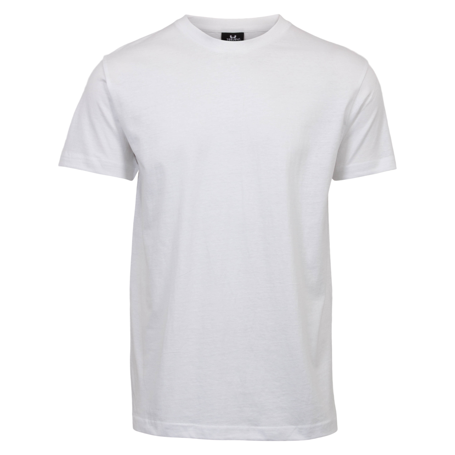 Behagelig hvid T-shirt til mænd med rund halsudskæring