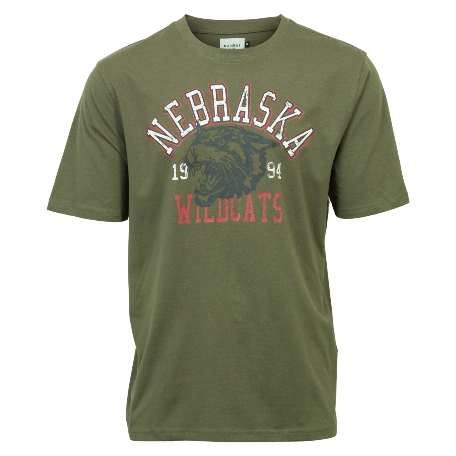 Boxy Herre T-shirt i Dusty Olive - Stilfuldt Print