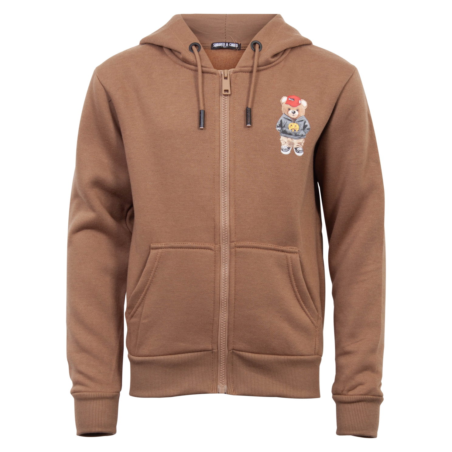 Børne Cardigan i Camel med Bjørneprint - Fantastisk Tilbud!