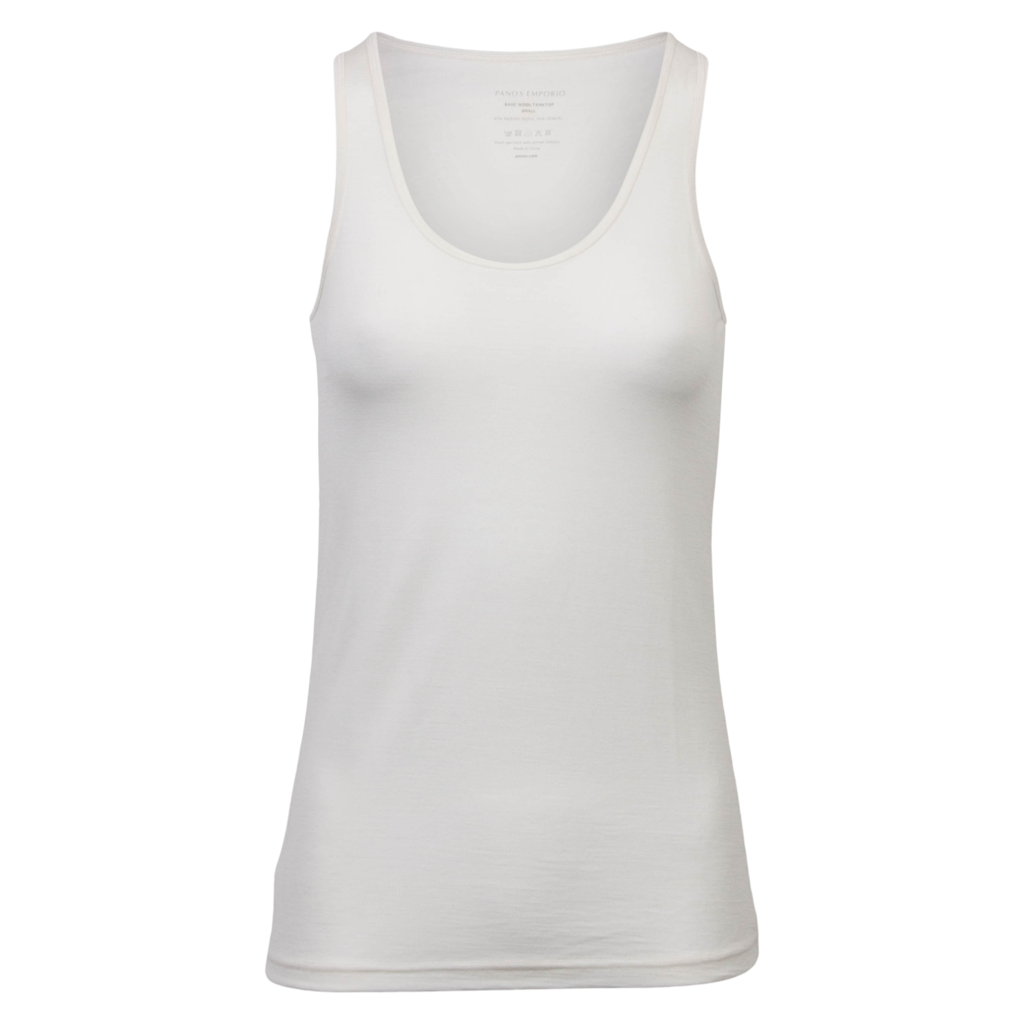 Dame Tanktop I Merinouldmix   Offwhite   M fra Panos Emporio