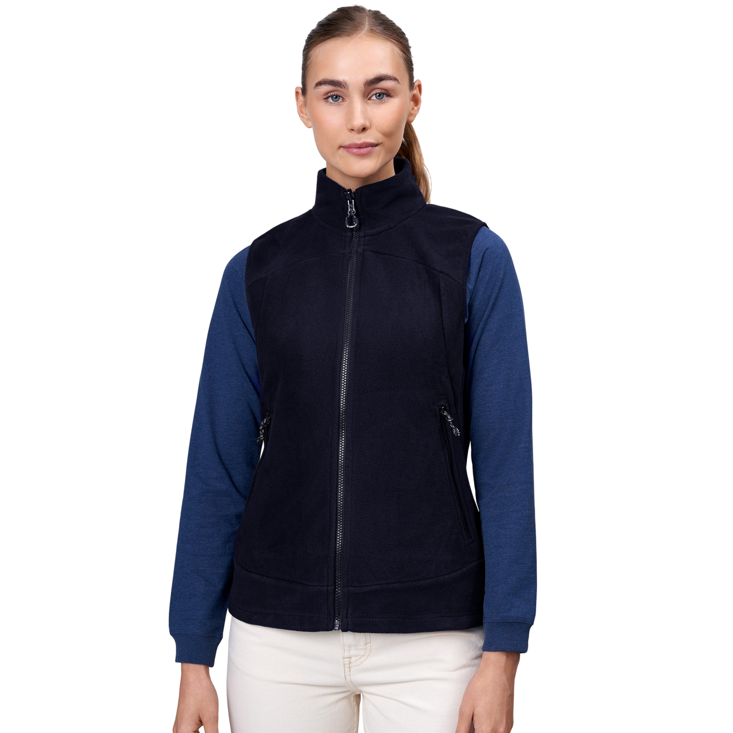 Active Dame Vest M. Fleece   Navy   L fra Id