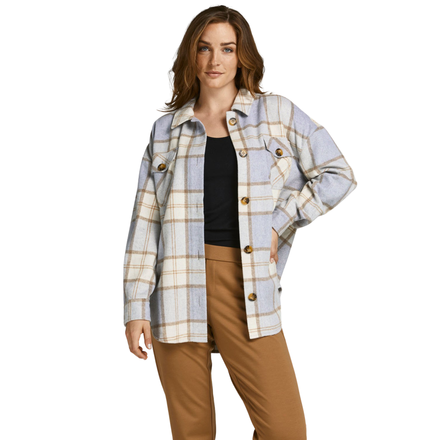Dame Skjorte   Light Grey Melange   S fra Adpt