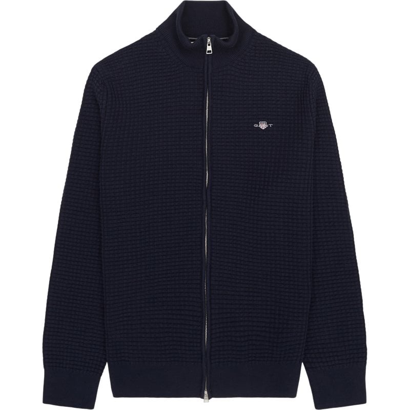 Zipped Textured Cardigan fra Gant
