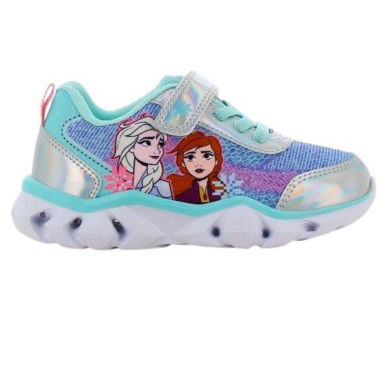 Disney Blinklys Pige Sneakers   Sølv Blå   32 fra Frozen