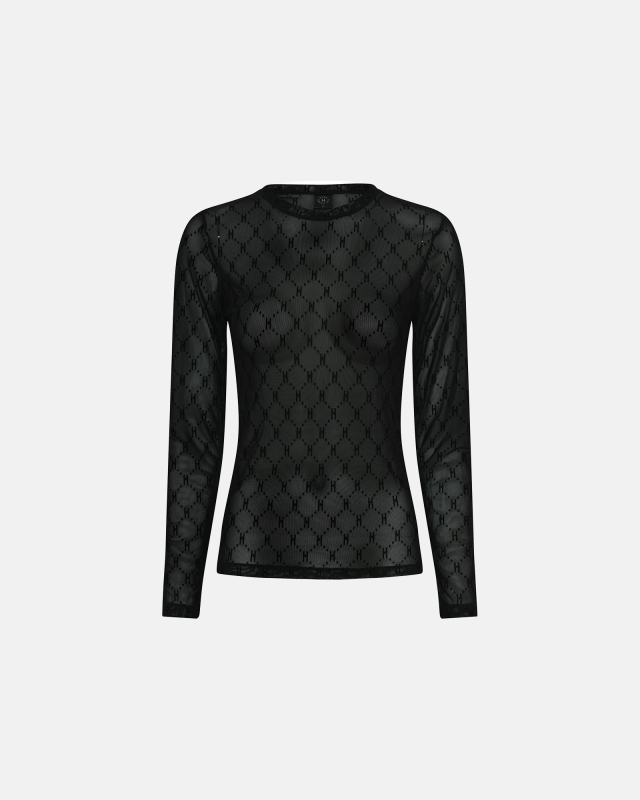 "mesh" Bluse | Polyamid | Sort fra Hype The Detail