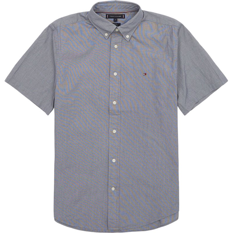 38589 Flex Poplin Houndtooth Ss Shirt Skjorter fra Tommy Hilfiger