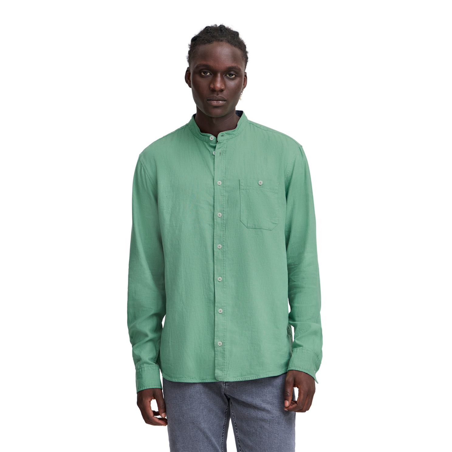 Bobby Herre Skjorte I Hørmix   Malachite Green   3 fra Blend