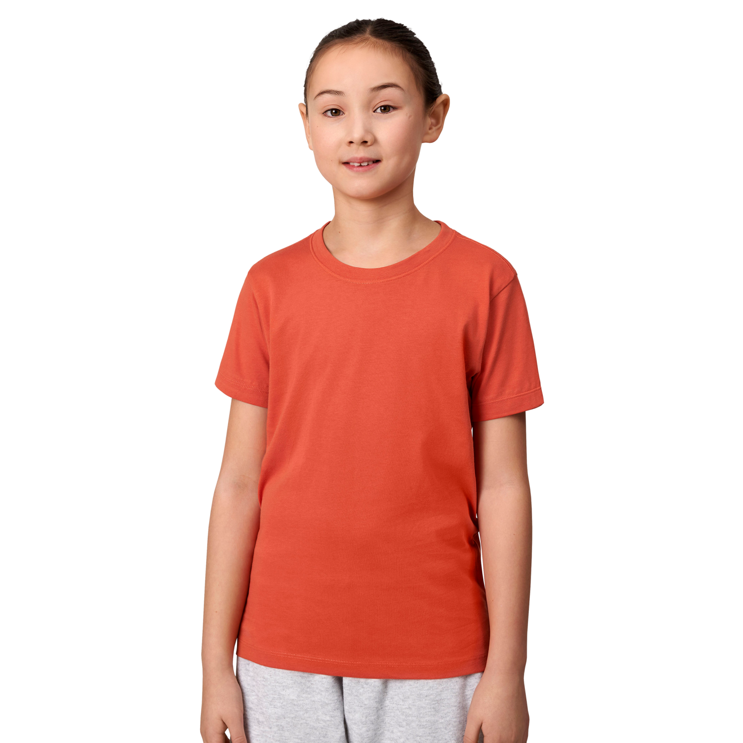 Børne T Shirt I økologisk Bomuld   Koral   8 10 fra Id