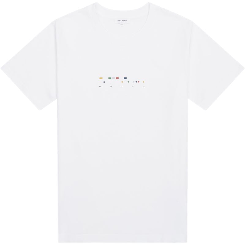 Johannes Organic Code Print T Shirt fra Norse Projects