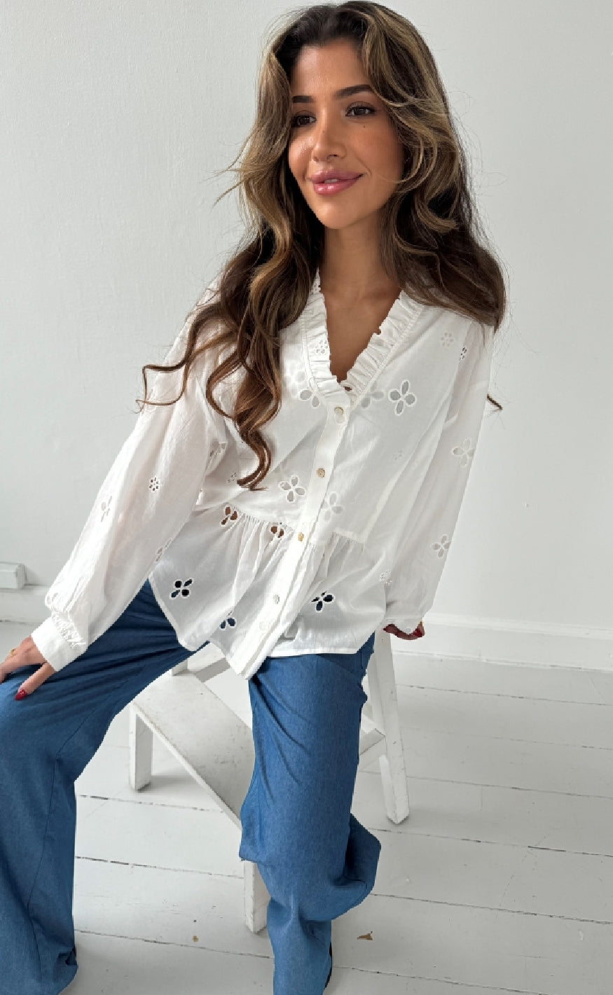 Bluse   Riga   White fra Continue