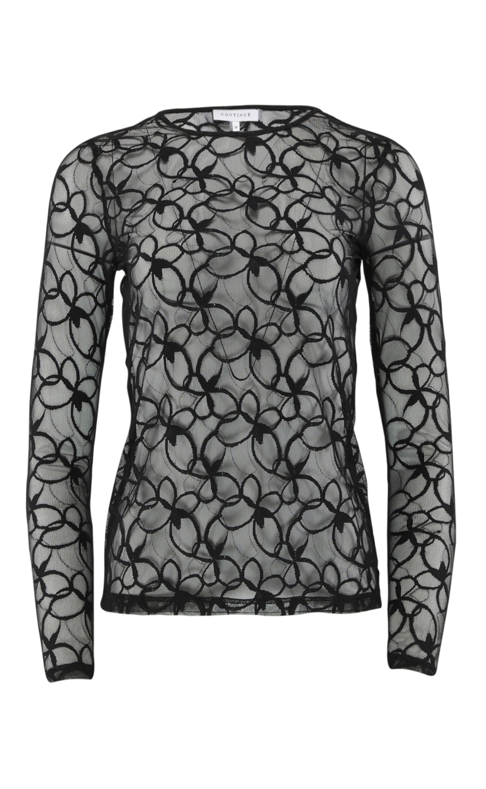 Bluse   Shannie Mesh   Black fra Continue