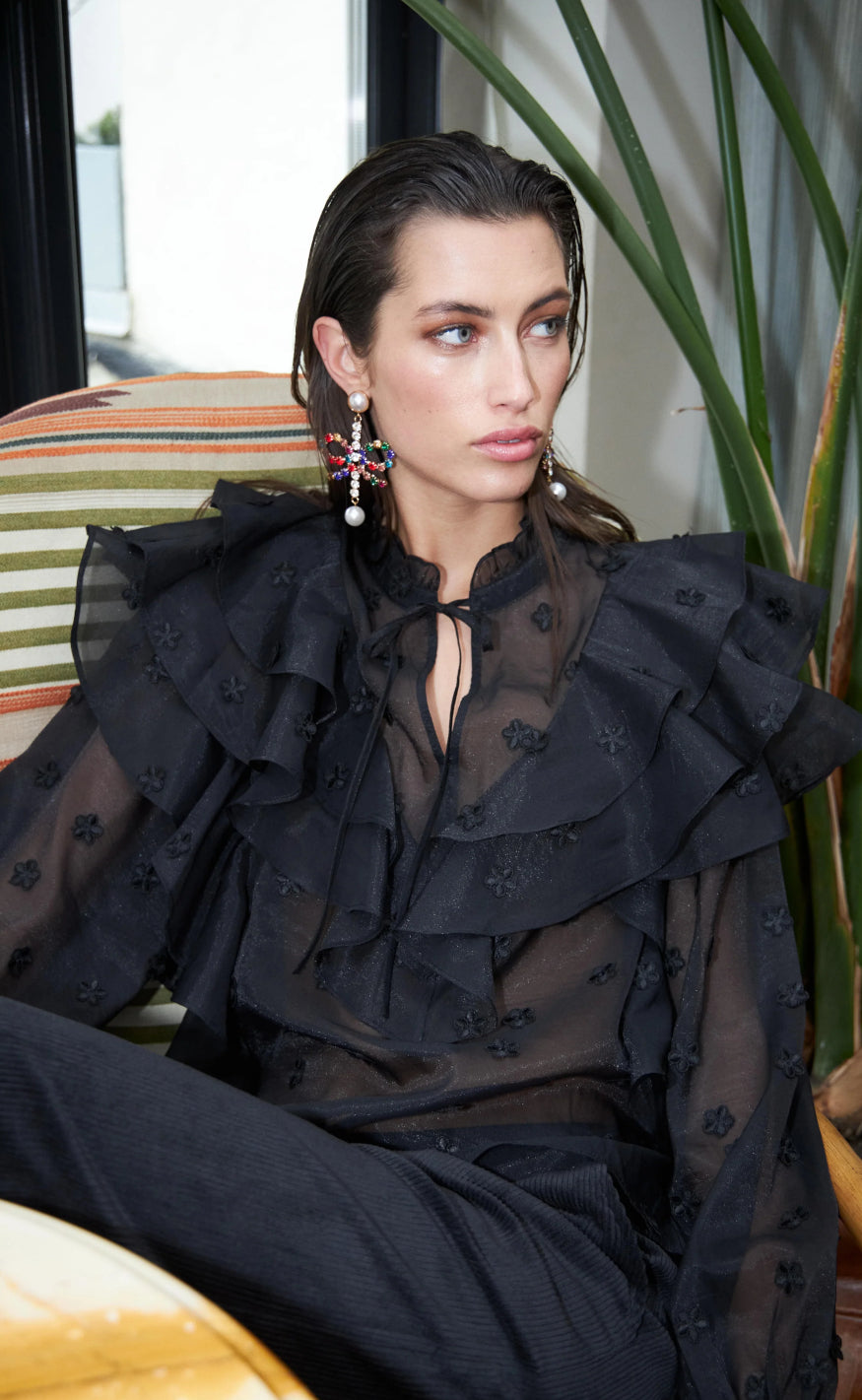 Bluse   Sylvia   Black fra Cras
