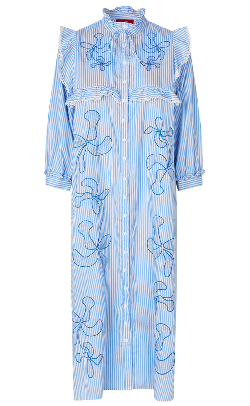 Kjole   Cody   White Blue Stripe fra Cras