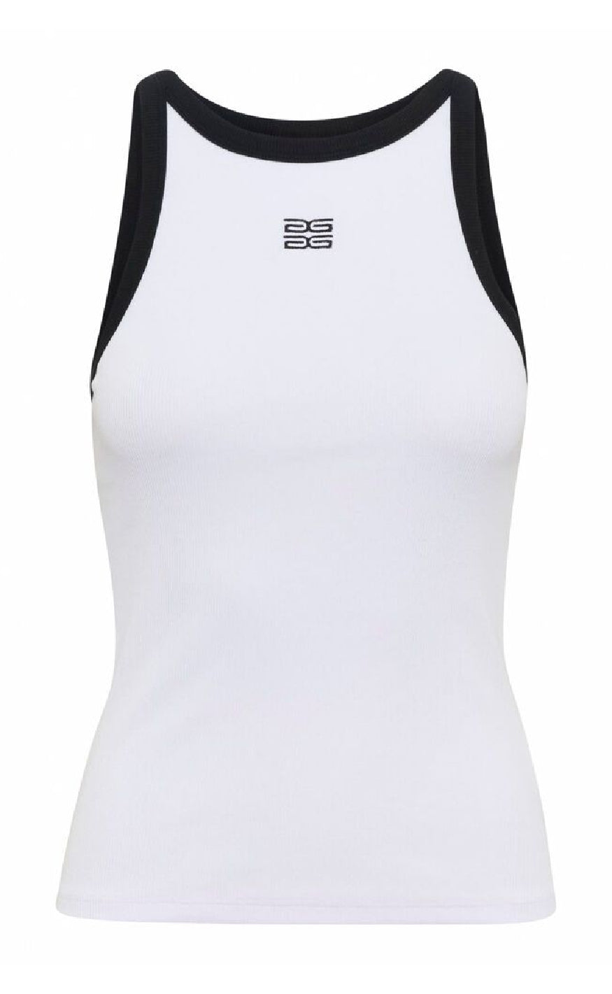 Top   Drew Contrast Logo   Bright White fra Gestuz