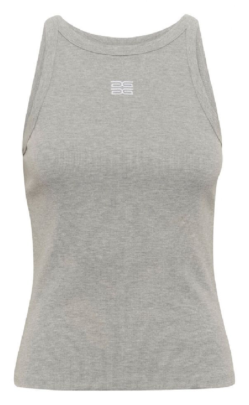 Top   Drew Mel Logo   Grey Melange fra Gestuz