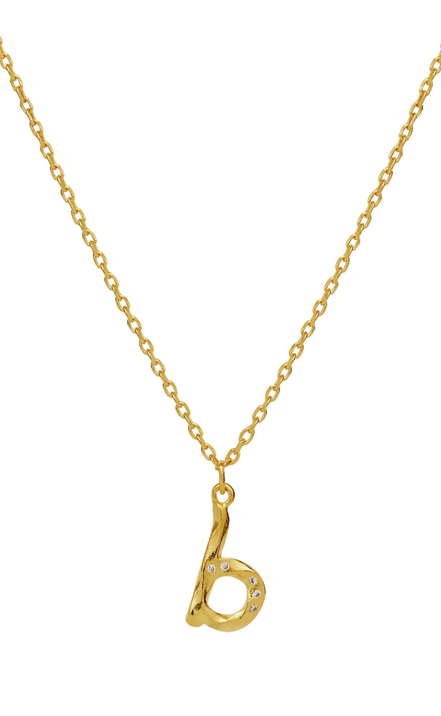Halskæde   B Alphabet   Gold Colour fra Maanesten