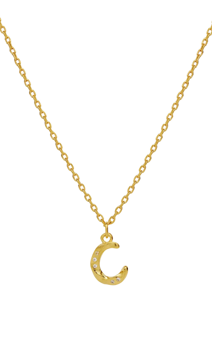 Halskæde   C Alphabet   Gold Colour fra Maanesten