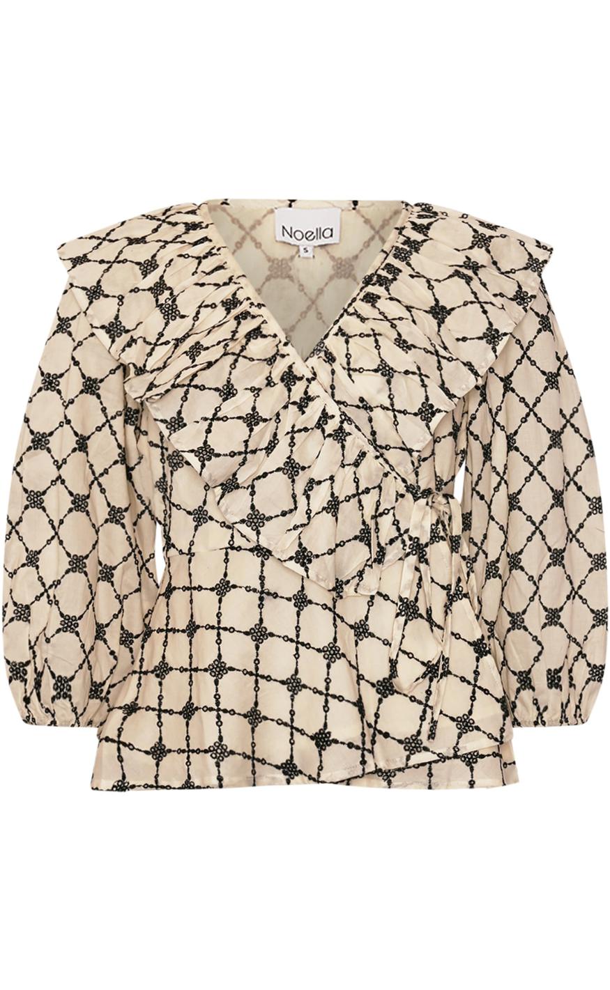 Bluse   Kolina   Ivory Black fra Noella