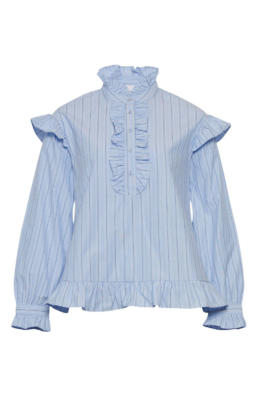Bluse   Sally   Light Blue Stripe fra Noella