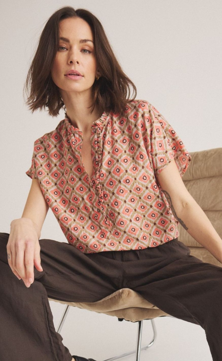 Bluse   Maritoana   Hot Coral fra Luxzuz