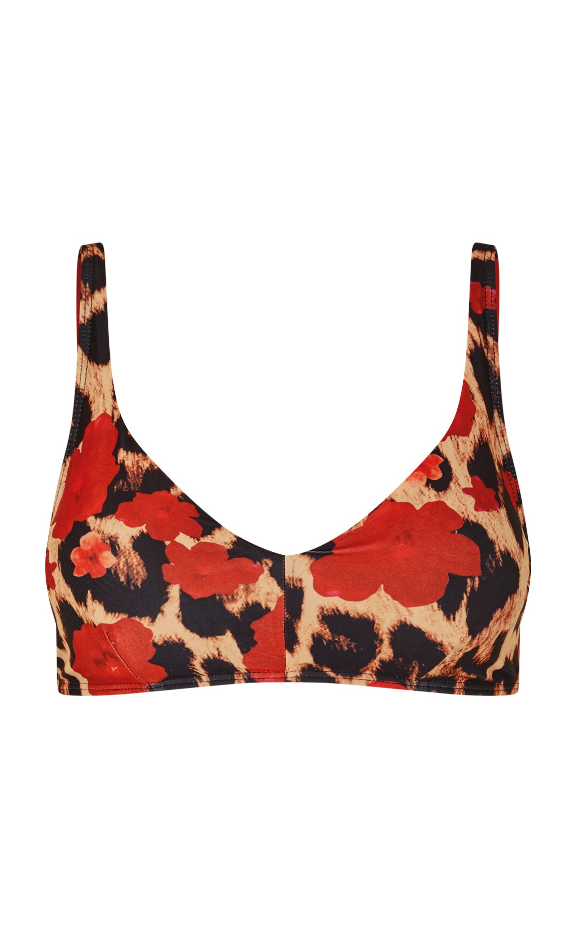 Bikini Overdel   Top   Eda   Leo   Red Flowers fra Unica Copenhagen