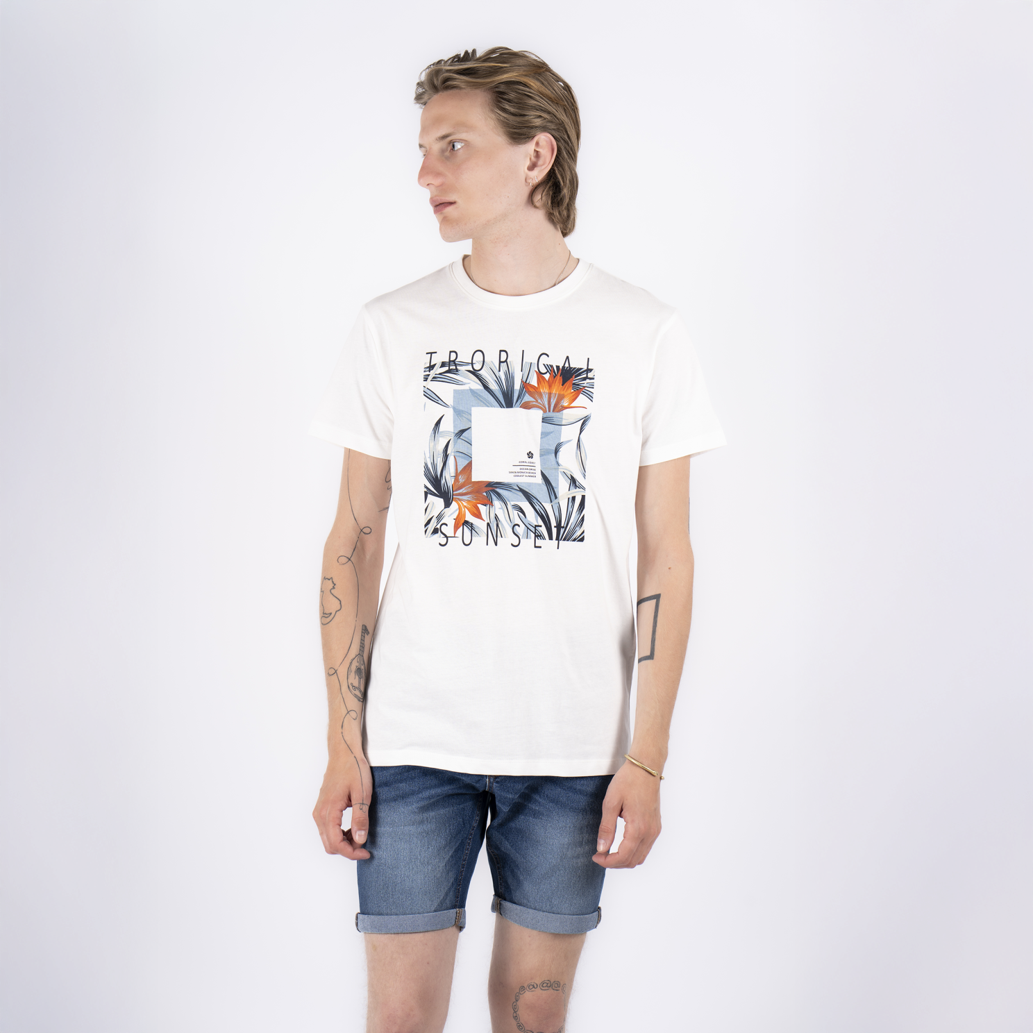 Ando Herre T Shirt   Off White   3 fra Marcus