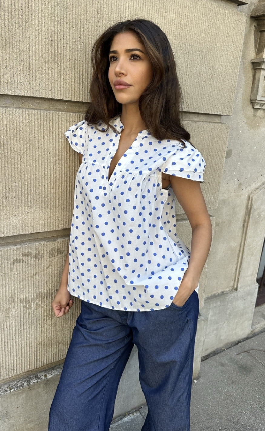 Bluse   Christel   Blue Dot fra Continue