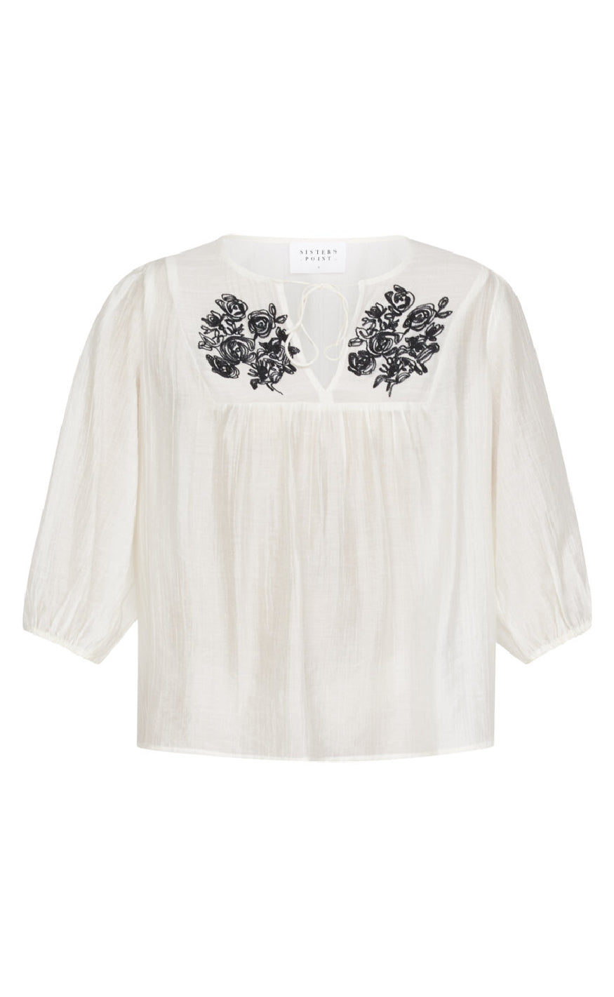 Bluse   Esco Ms   Cream Black fra Sisters Point