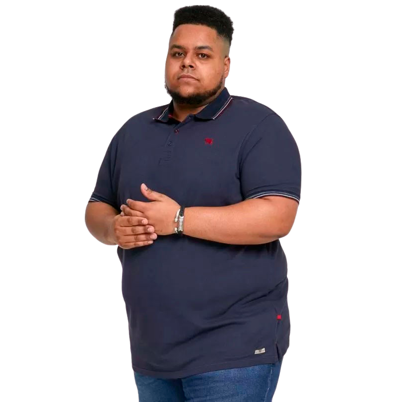 Benjamin Herre Polo Plus Size   Navy   2 fra D5555