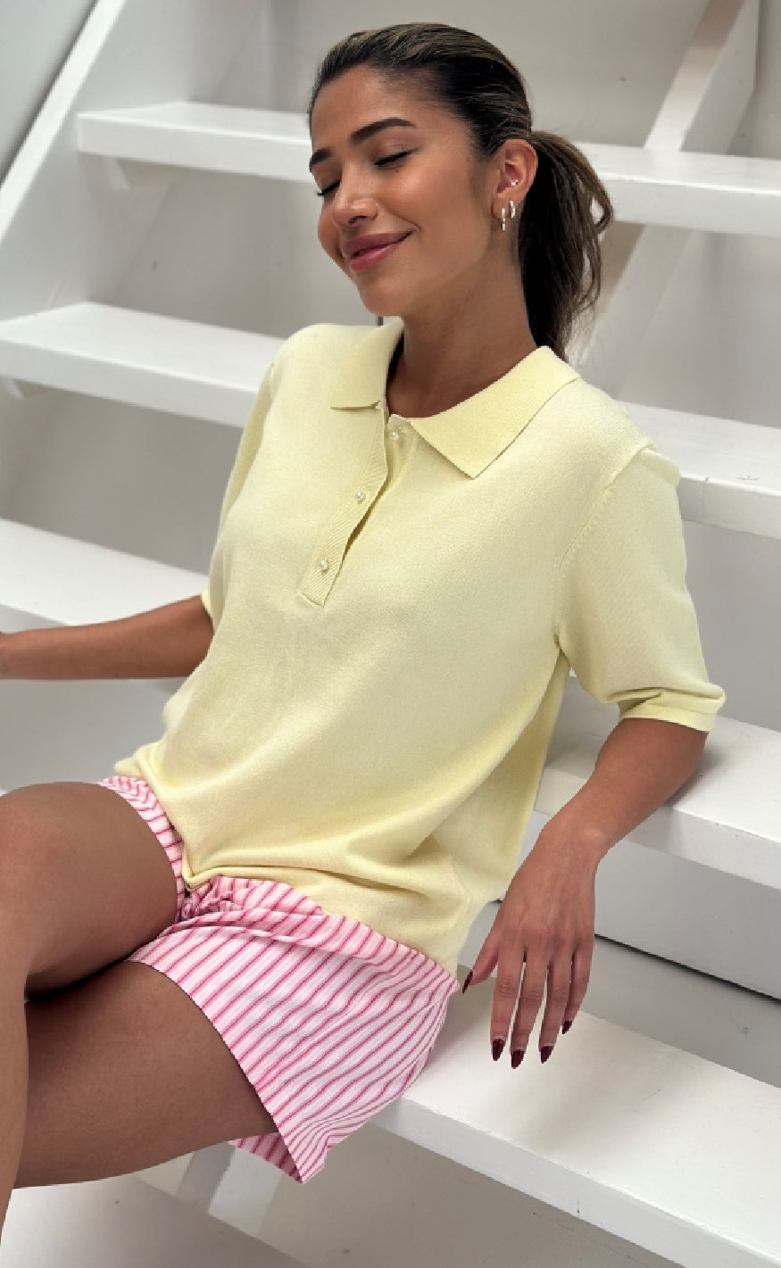 Bluse   Diane Polo   Light Citrus fra Continue