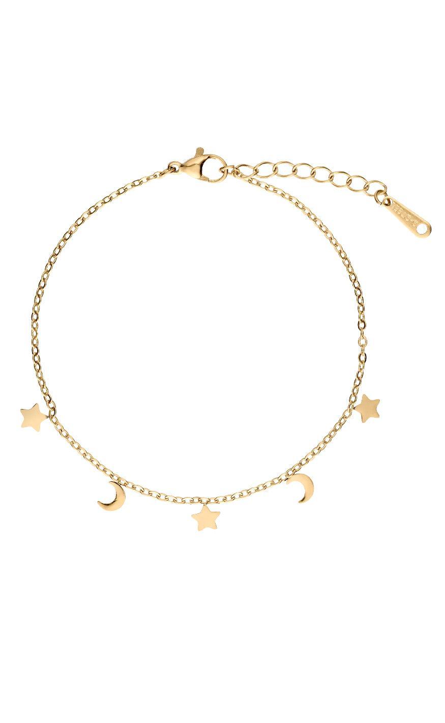 Armbånd   Porto Moon & Stars   Gold Colour fra Smykkeli Copenhagen