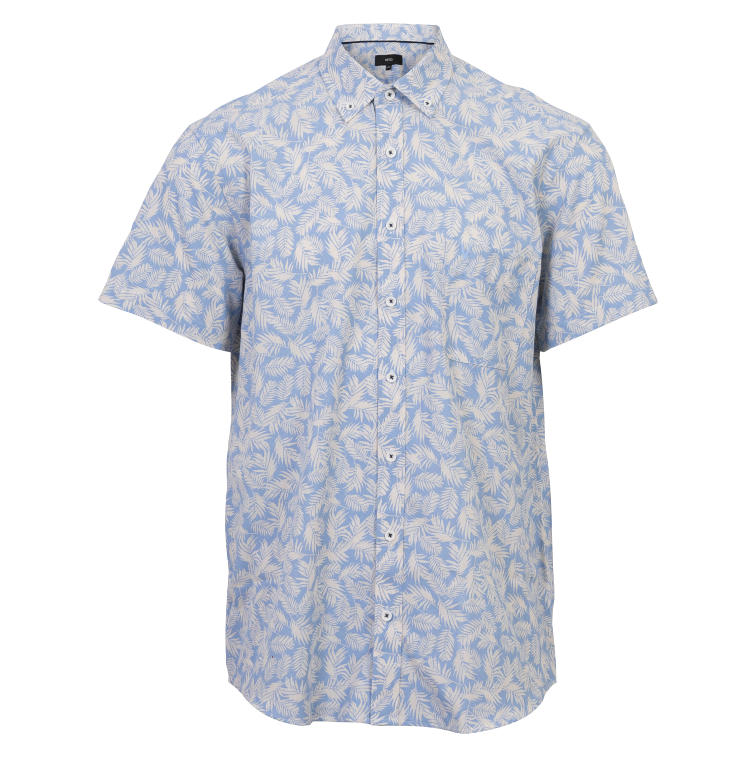 Darin Herre Kortærmet Skjorte   Blue   3 47 48 fra Vito